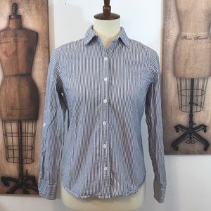 Forever 21 Blue Striped Buttoned Down Long sleeve